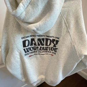 Dandy “ Heart on My Sleeve" Oversized M NWT Lux Hoodie in Heather Gray